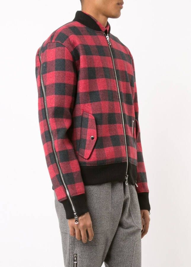 Mostly Heard Rarely Seen plaid bomber jacket Rood