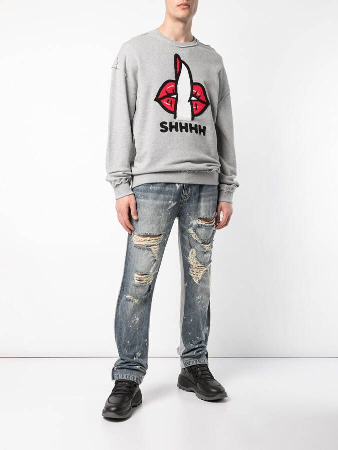 Mostly Heard Rarely Seen Shh sweater Grijs