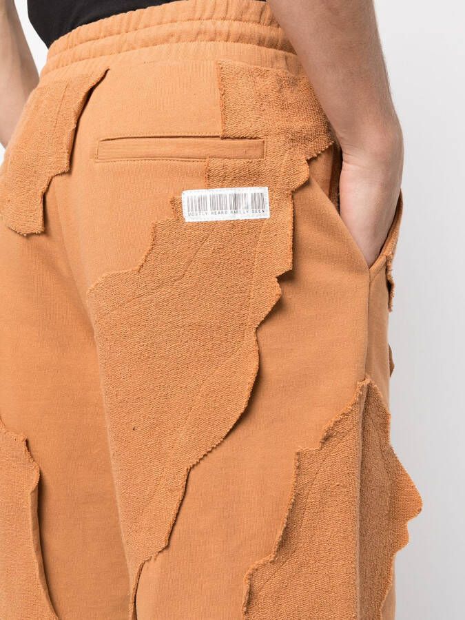 Mostly Heard Rarely Seen Shorts met patchwork Oranje