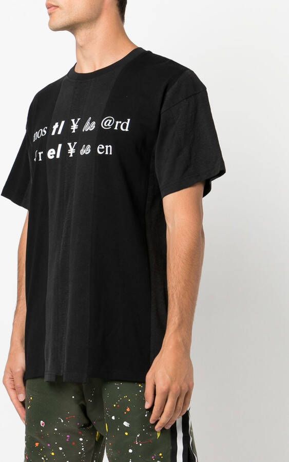 Mostly Heard Rarely Seen T-shirt met tekst print Zwart