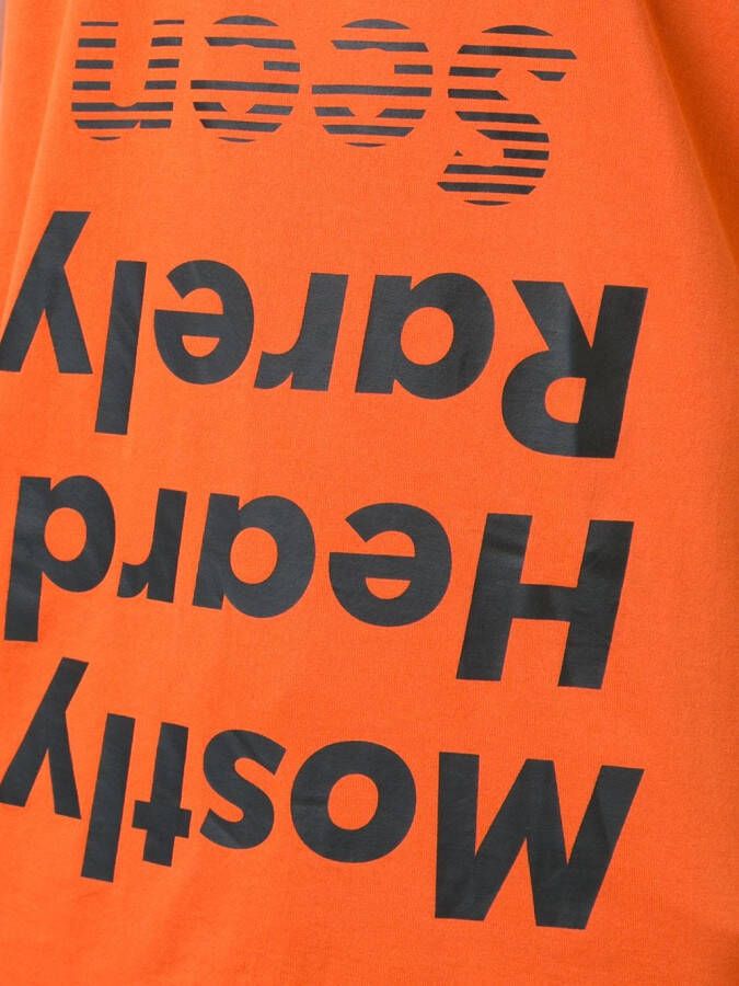Mostly Heard Rarely Seen upside down logo T-shirt Oranje