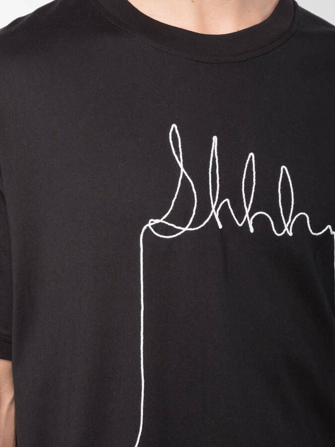 Mostly Heard Rarely Seen Yarn Sketch 'Shh' T-shirt Zwart