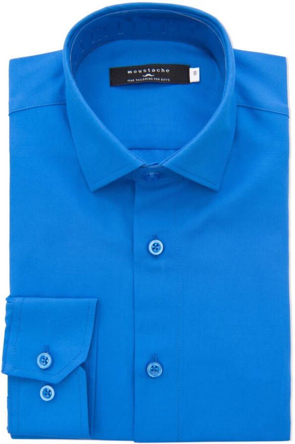 Moustache Effen blouse Blauw
