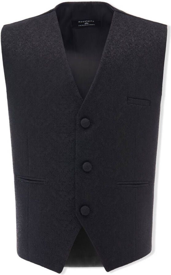 Moustache Gilet en vlinderdas Zwart