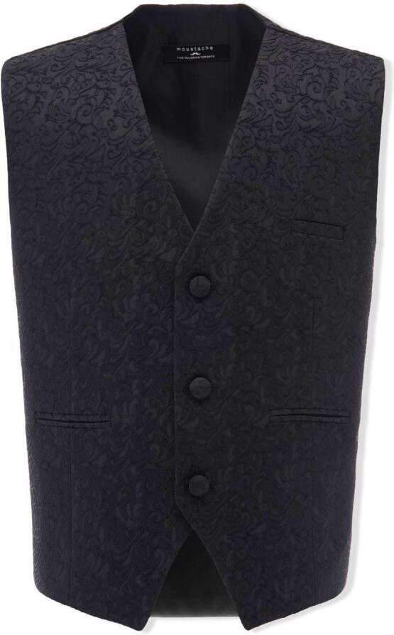 Moustache Gilet en vlinderdas Zwart