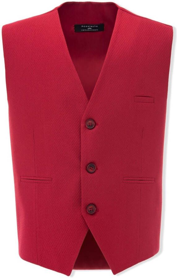 Moustache Gilet en vlinderdas Rood
