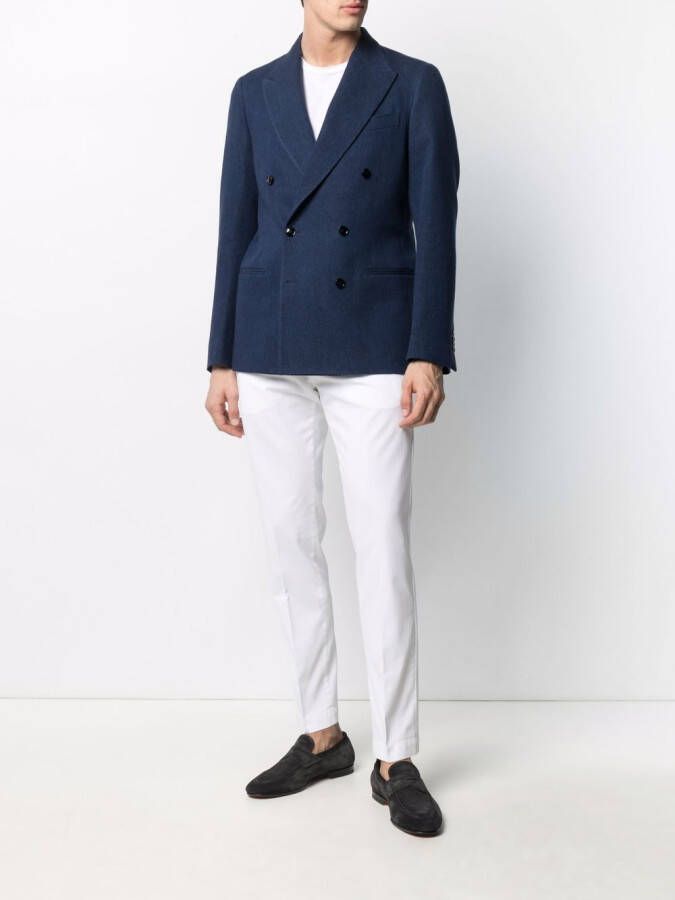 MP Massimo Piombo Blazer met dubbele rij knopen Blauw