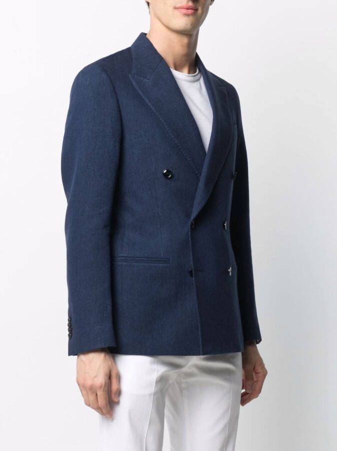 MP Massimo Piombo Blazer met dubbele rij knopen Blauw