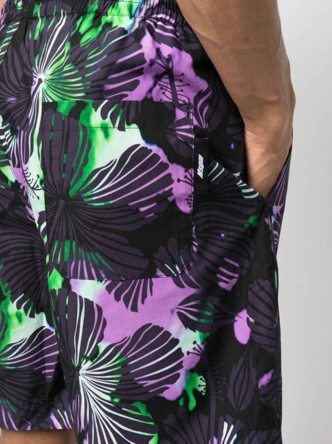 MSGM Bermuda shorts met abstracte print Zwart