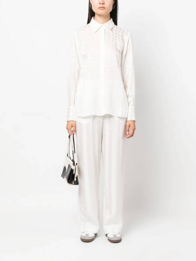 MSGM Blouse met pied-de-poule print Wit