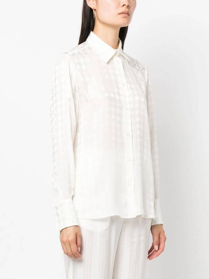 MSGM Blouse met pied-de-poule print Wit