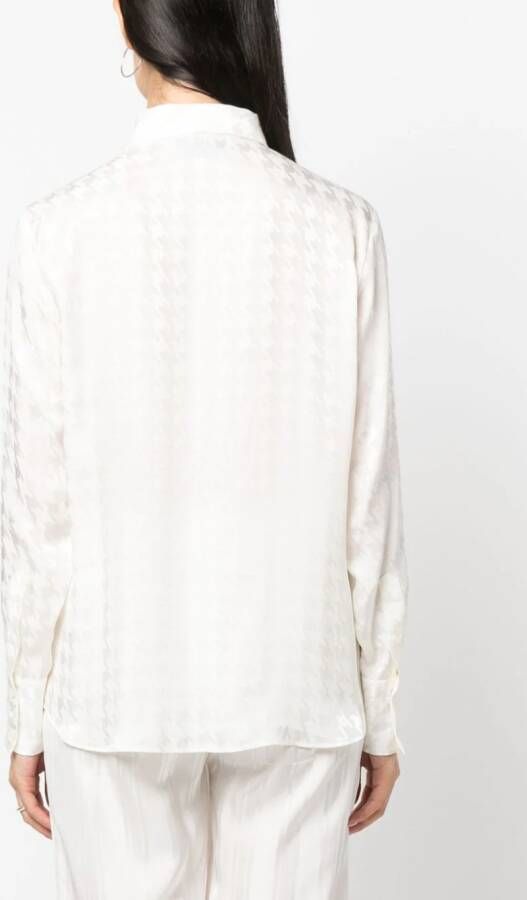MSGM Blouse met pied-de-poule print Wit