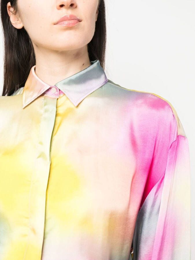 MSGM Blouse met tie-dye print Geel
