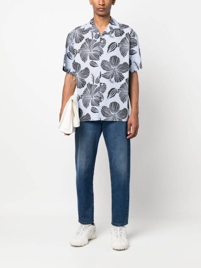 MSGM Bowlingshirt met bloemenprint Blauw