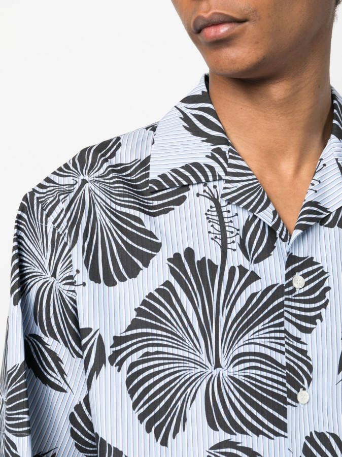 MSGM Bowlingshirt met bloemenprint Blauw