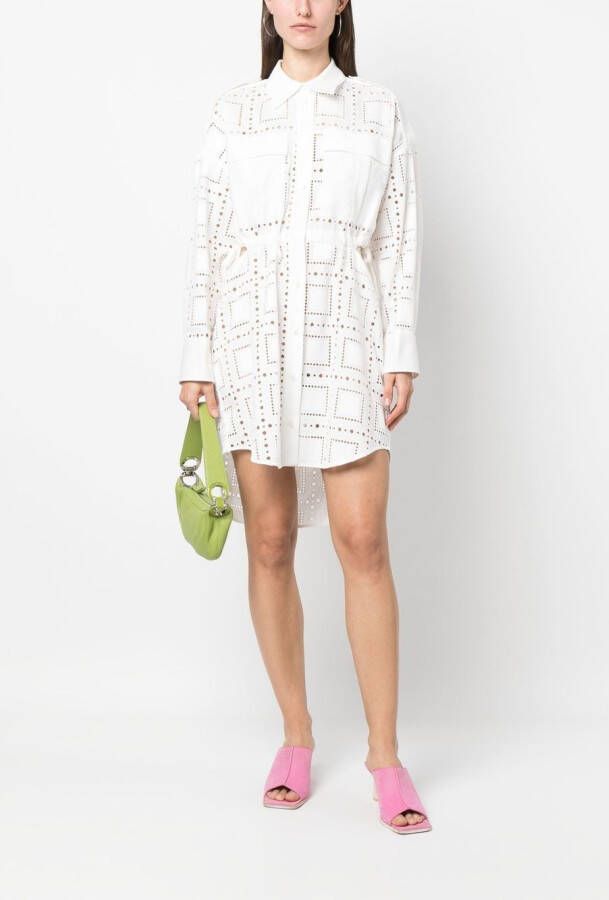 MSGM Broderie anglaise jurk Wit