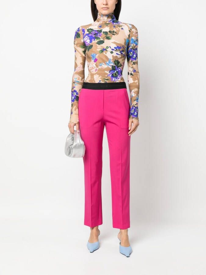 MSGM Broek met contrasterende tailleband Roze