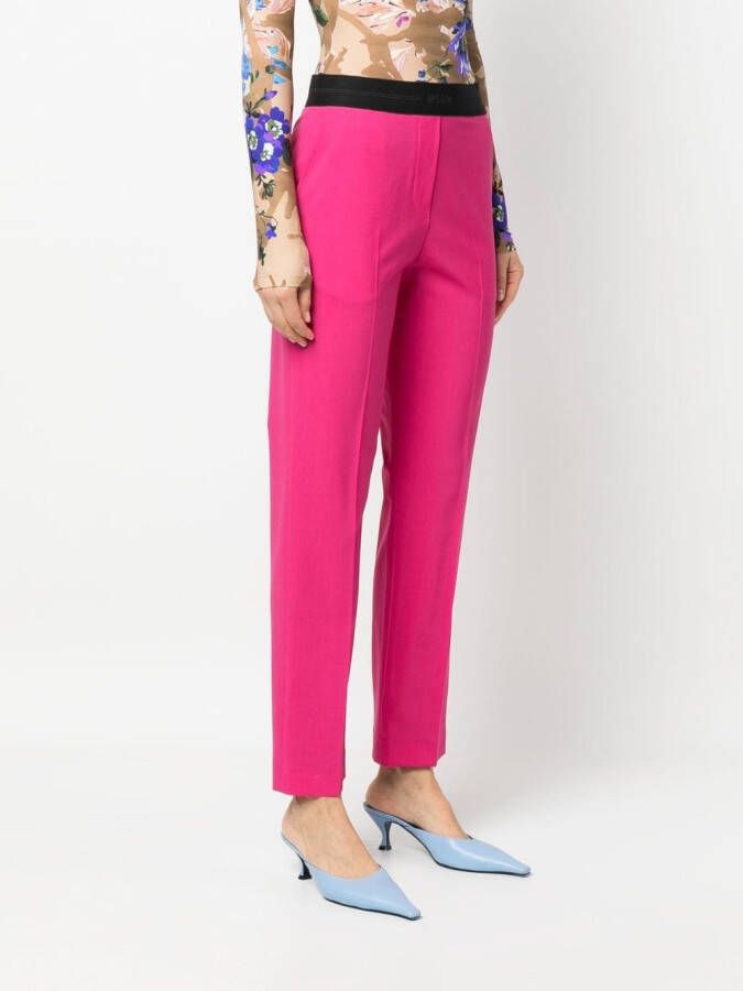 MSGM Broek met contrasterende tailleband Roze