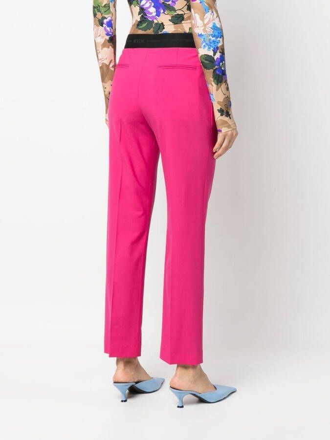 MSGM Broek met contrasterende tailleband Roze
