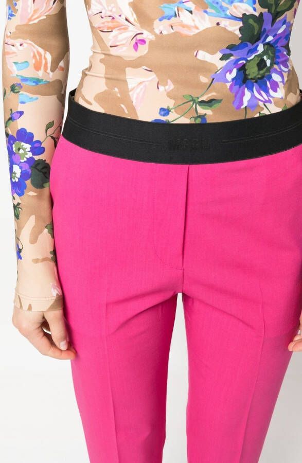 MSGM Broek met contrasterende tailleband Roze