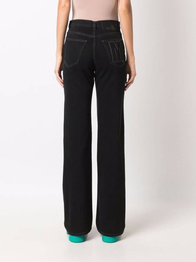 MSGM Broek met geborduurd logo Zwart