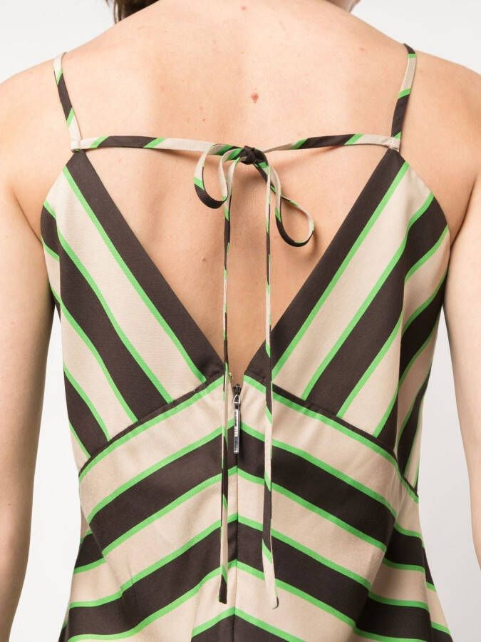MSGM Jurk met chevronprint Beige