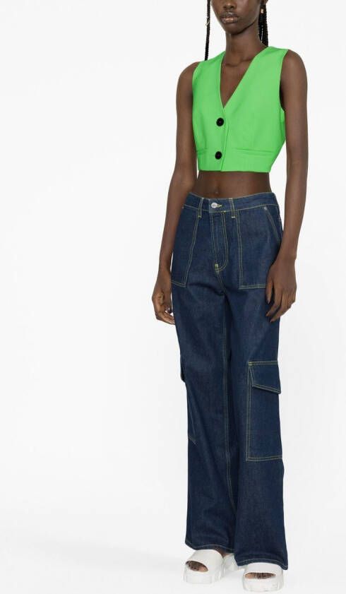 MSGM Cropped gilet Groen