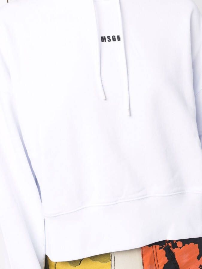 MSGM Cropped hoodie Wit