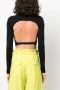 MSGM Cropped T-shirt Zwart - Thumbnail 4