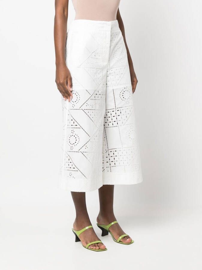 MSGM Culotte met borduurwerk Wit