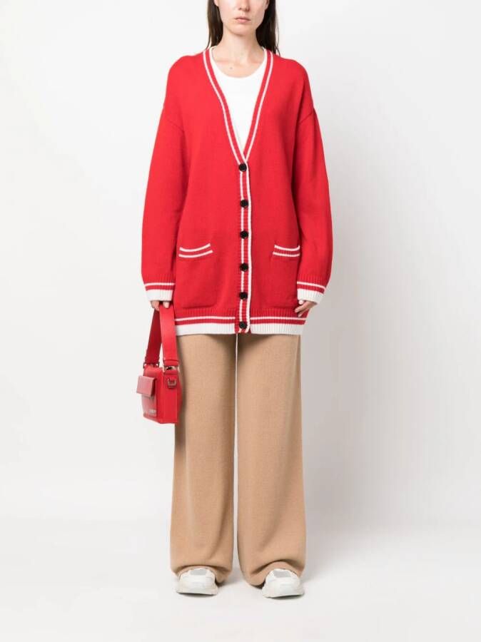 MSGM Broek met geborduurd logo Bruin