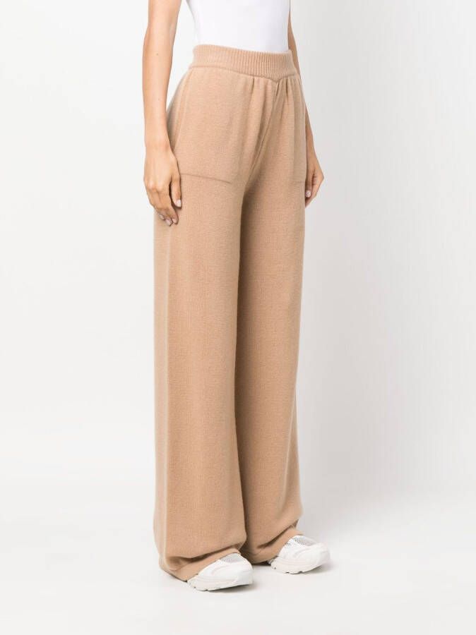 MSGM Broek met geborduurd logo Bruin