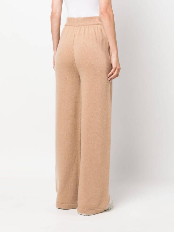 MSGM Broek met geborduurd logo Bruin