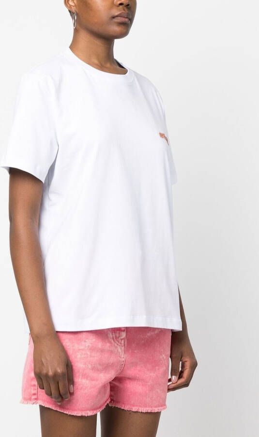 MSGM T-shirt met geborduurd logo Wit