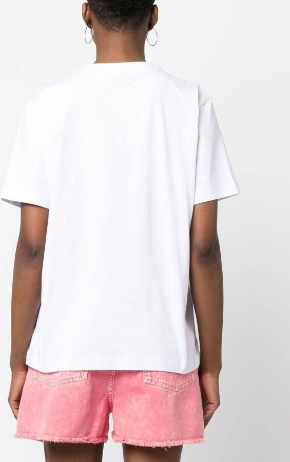 MSGM T-shirt met geborduurd logo Wit