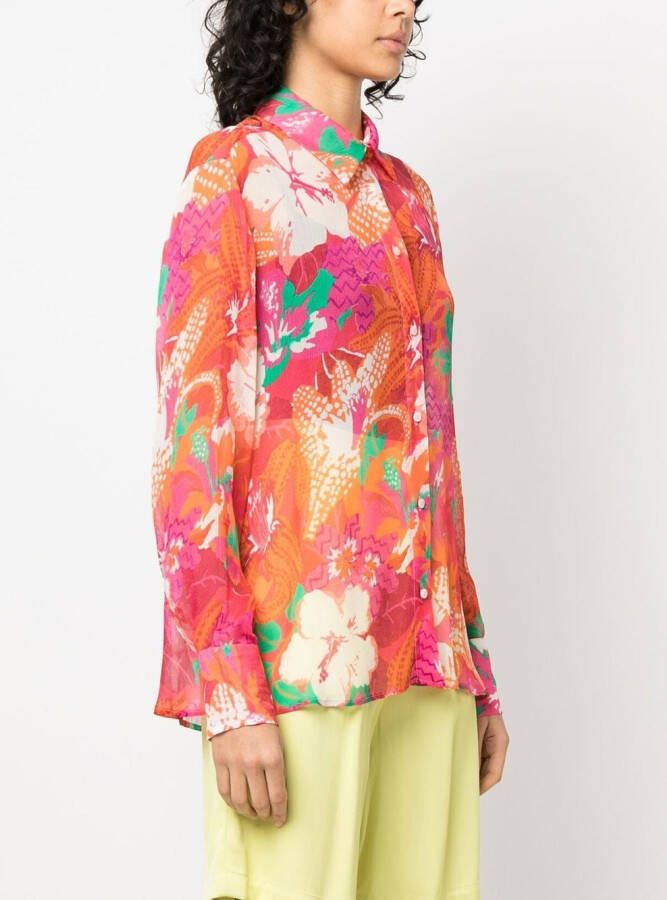 MSGM Blouse met bloemenprint Oranje