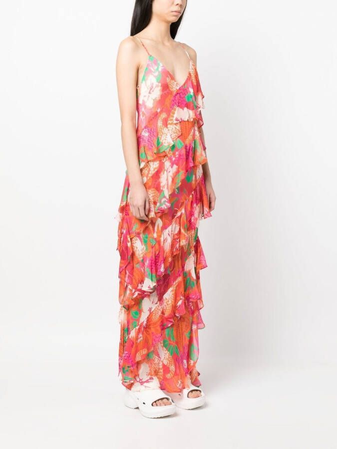 MSGM Maxi-jurk met bloemenprint Rood