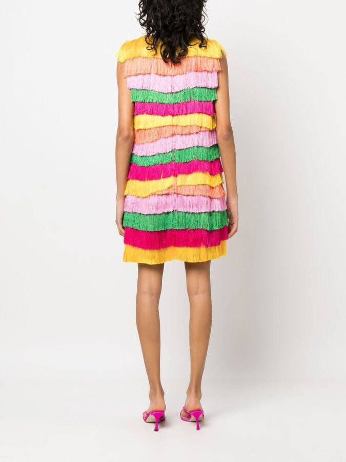 MSGM Gelaagde mini-jurk Geel