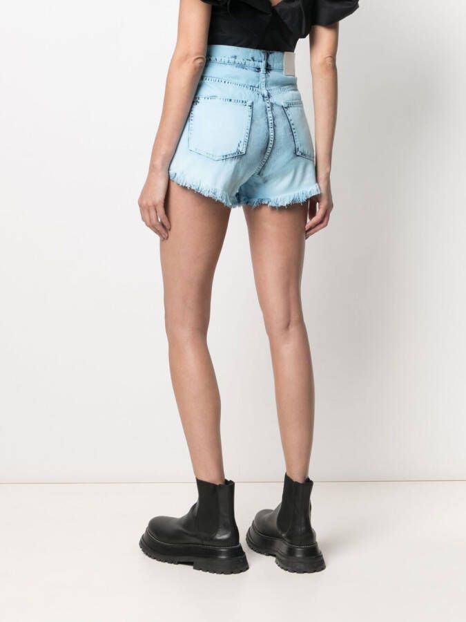 MSGM Gerafelde shorts Blauw