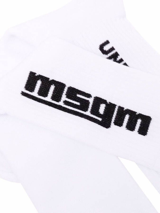 MSGM Geribbelde sokken Wit