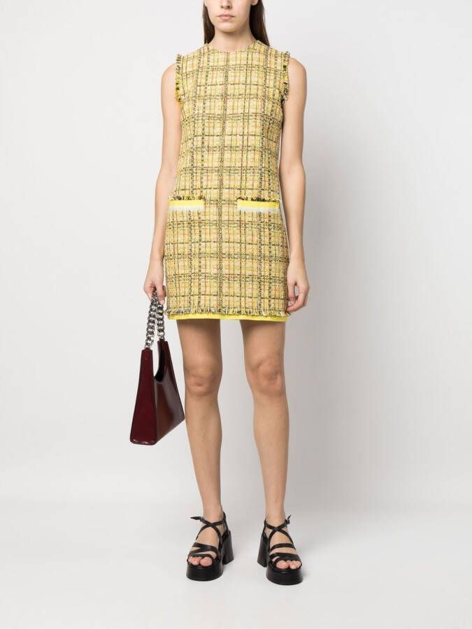 MSGM Geruite mini-jurk Geel