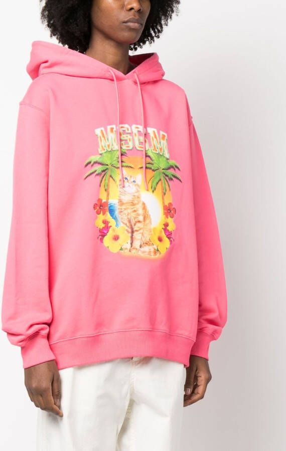MSGM Hoodie met grafische print Roze