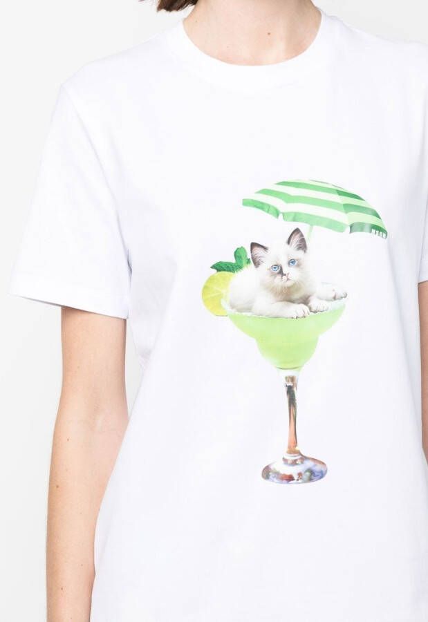 MSGM T-shirt met grafische print Wit