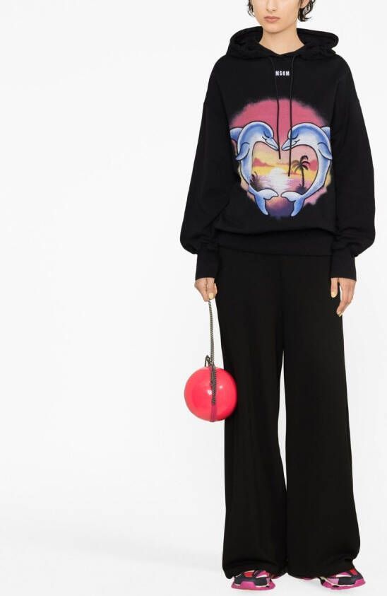 MSGM Hoodie met grafische print Zwart