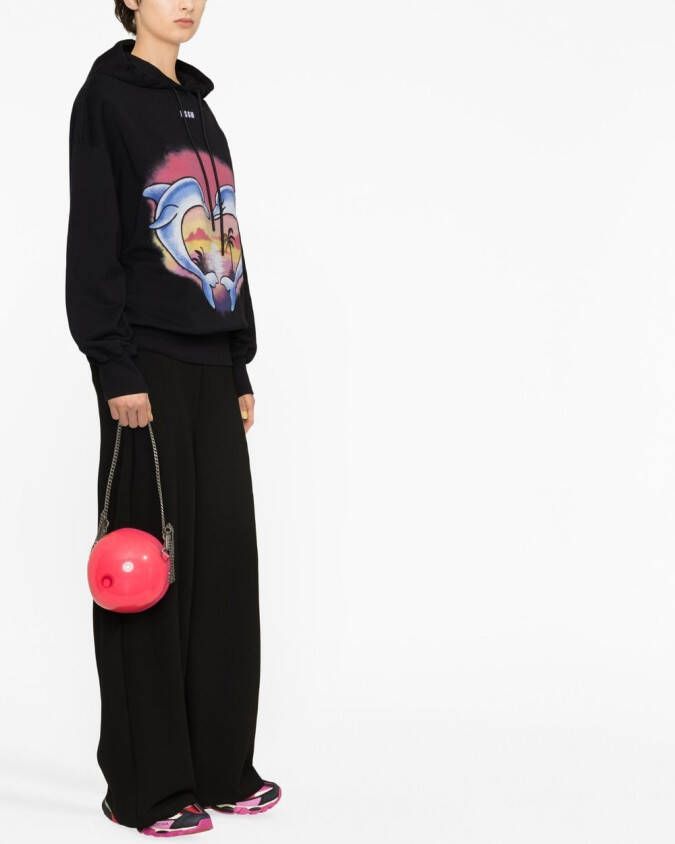 MSGM Hoodie met grafische print Zwart