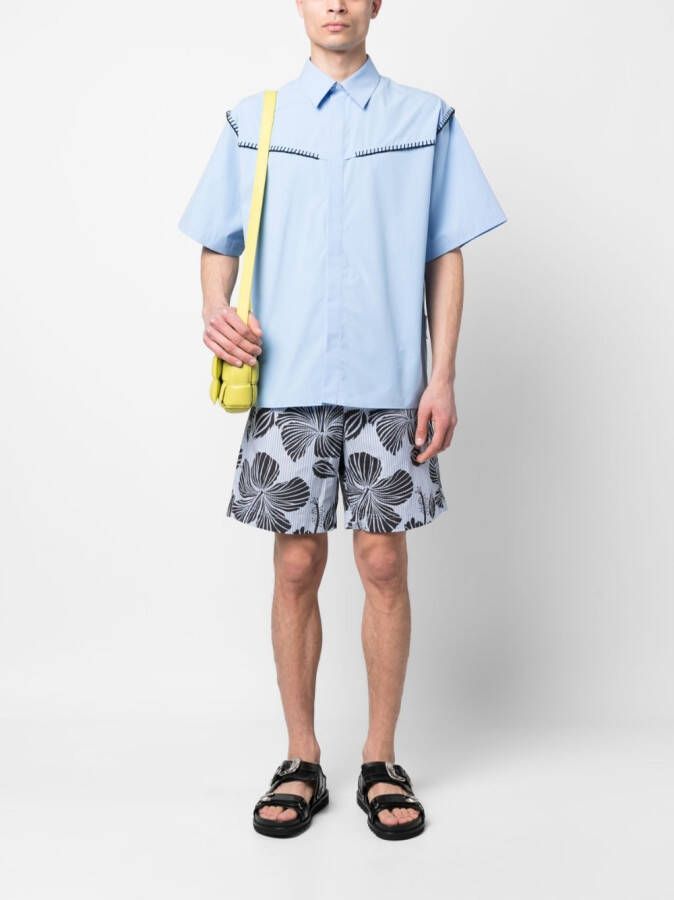 MSGM Bermuda shorts met print Blauw