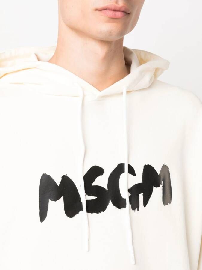 MSGM Hoodie met logoprint Beige