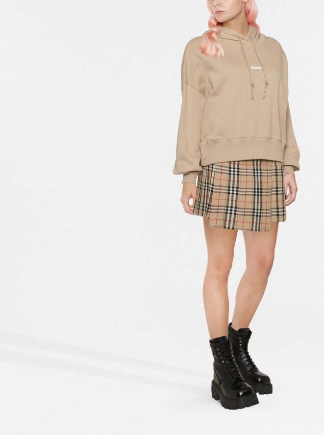 MSGM Hoodie met logoprint Beige