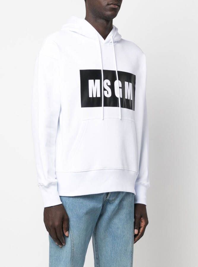 MSGM Hoodie met logoprint Wit