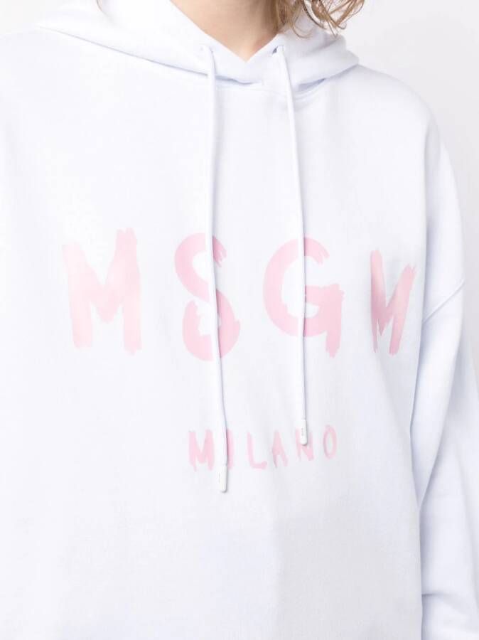 MSGM Hoodie met logoprint Wit
